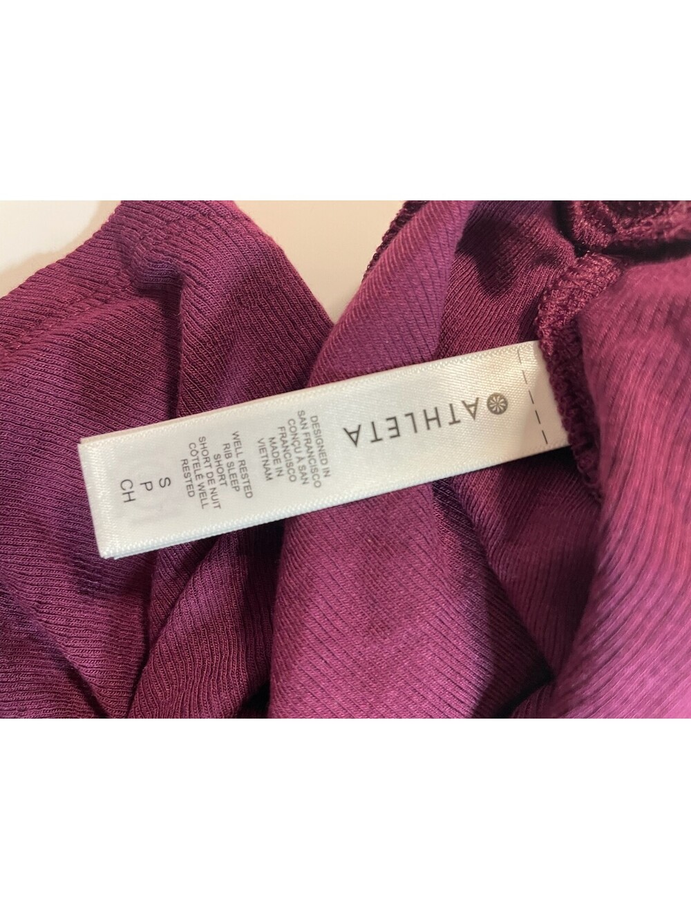 Athleta Well Rested Rib Sleep Short Deep Burgundy Size Small - NWT - Picture 6 of 12